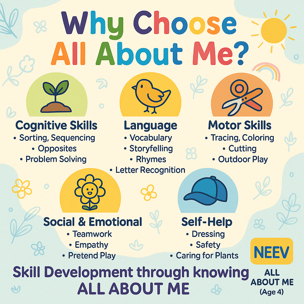 ALL ABOUT ME - NEEV_ Box for Your 4 - Year - Old – Fun Screen - Free Activities & 30+ Reusable Learning Games for Kids Age Binder | Educational Activity Kit by Neev Kids
