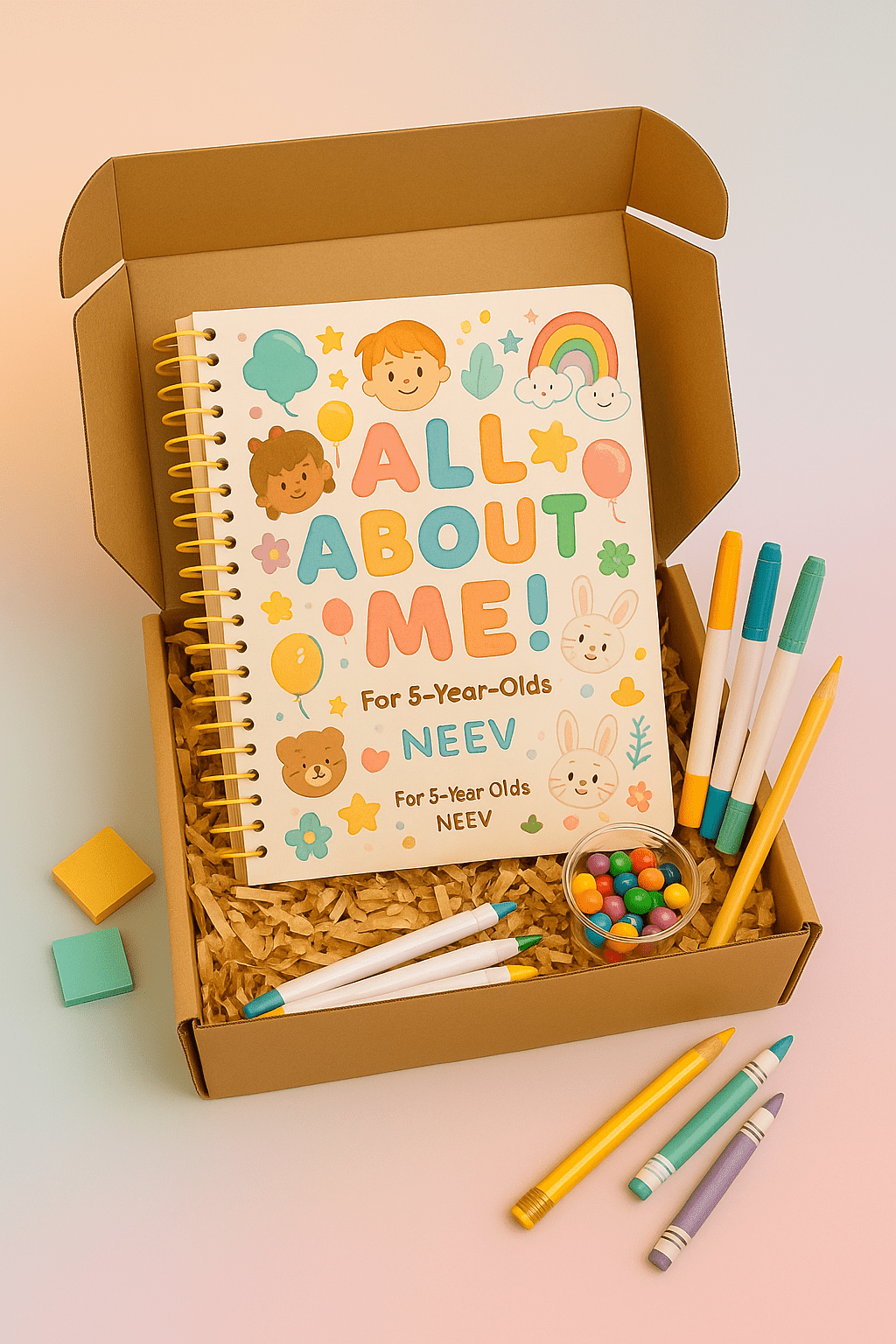 ALL ABOUT ME - NEEV_Box for Your 5 - Year - Old – Fun Screen - Free Activities & 30+ Reusable Learning Games for Kids Age Binder | Educational Activity Kit by Neev Kids