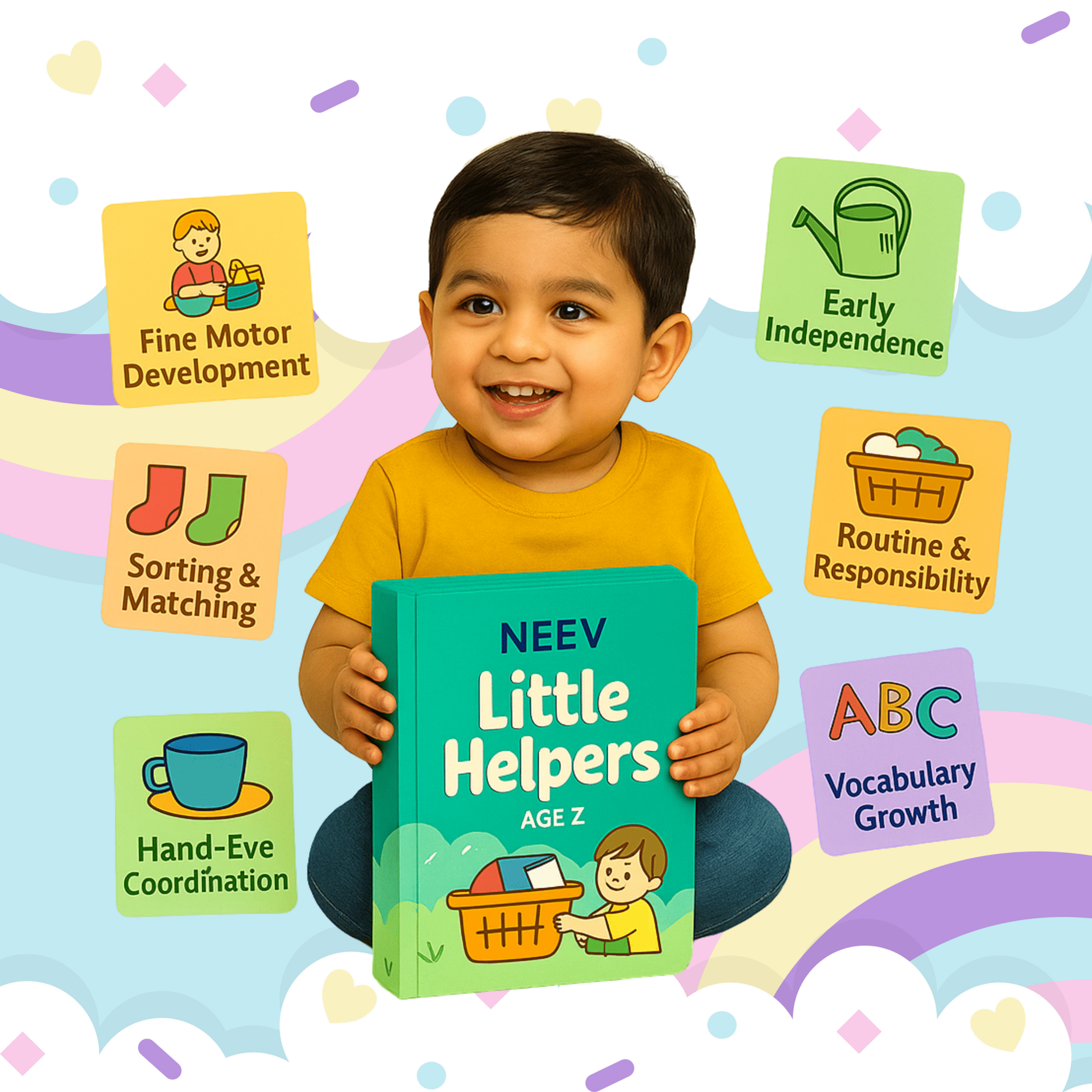 Little Helpers (2 Years Old) – Fun Screen - Free Activities & 30+ Reusable Learning Games for Kids Age Binder | Educational Activity Kit by Neev Kids