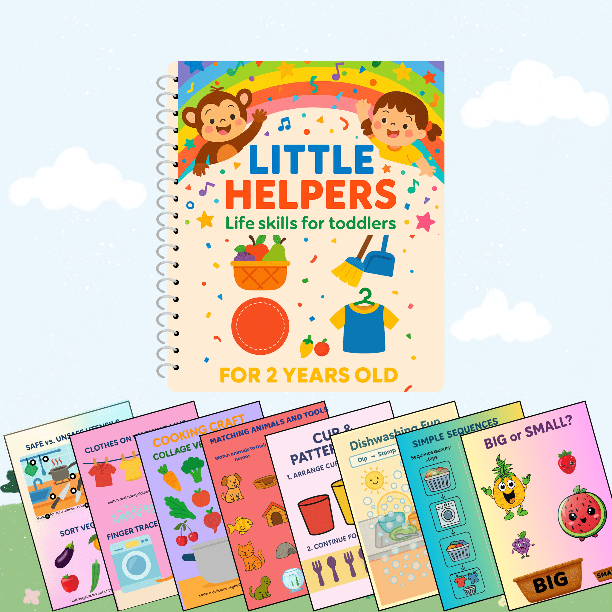 Little Helpers (2 Years Old) – Fun Screen - Free Activities & 30+ Reusable Learning Games for Kids Age Binder | Educational Activity Kit by Neev Kids