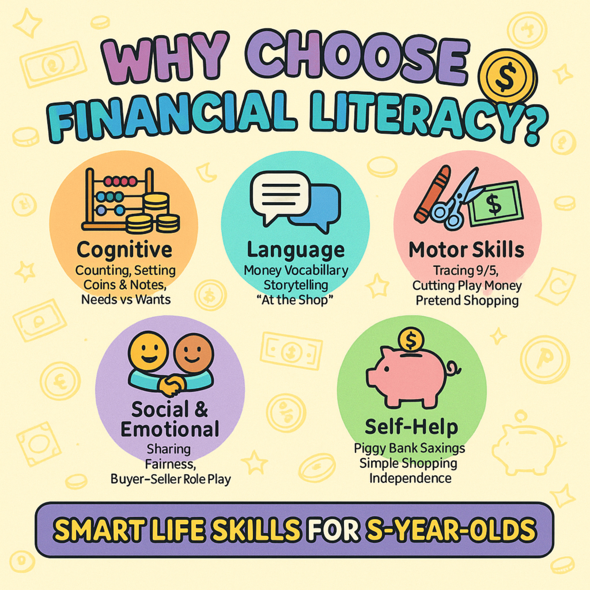 Money Smart Kids - Financial Literacy (5 Years Old) – Fun Screen - Free Activities & 30+ Reusable Learning Games for Kids Age Binder | Educational Activity Kit by Neev Kids