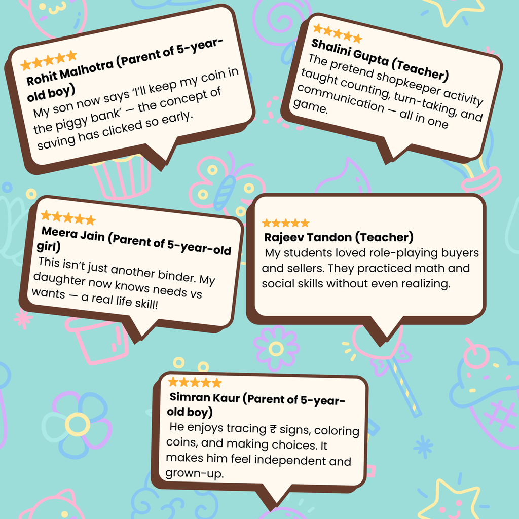 Money Smart Kids - Financial Literacy (5 Years Old) – Fun Screen - Free Activities & 30+ Reusable Learning Games for Kids Age Binder | Educational Activity Kit by Neev Kids