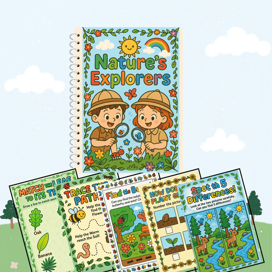 Nature Explorers (4 Years Old) – Fun Screen - Free Activities & 30+ Reusable Learning Games for Kids Age Binder | Educational Activity Kit by Neev Kids
